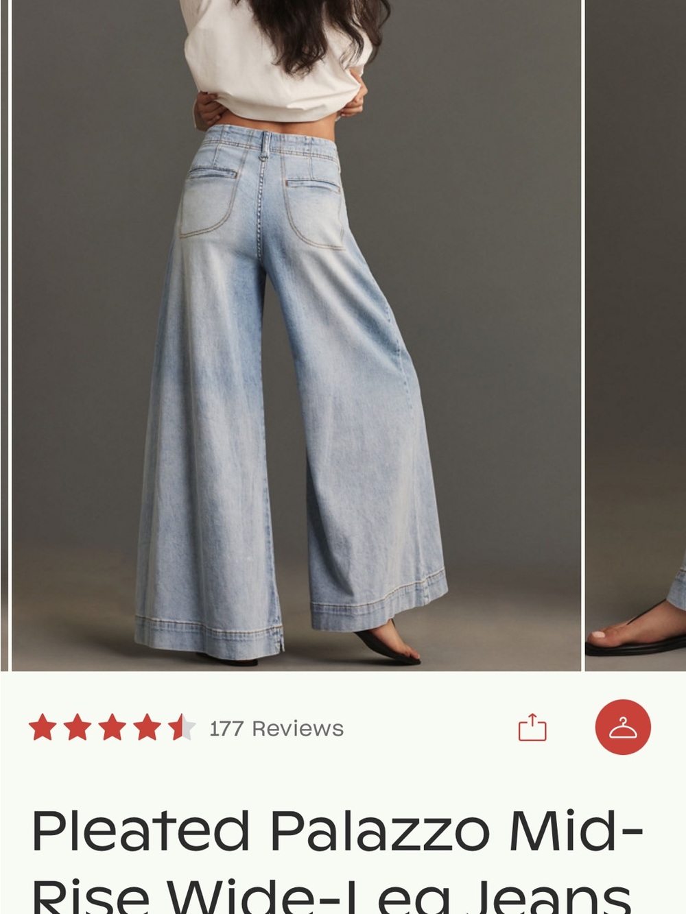 Pilcro Light Wash Wide Leg Jeans - Picture 2 of 5